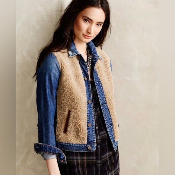 MOTHER Jackets & Blazers - MOTHER Cabin Fever Denim & Sherpa Jacket